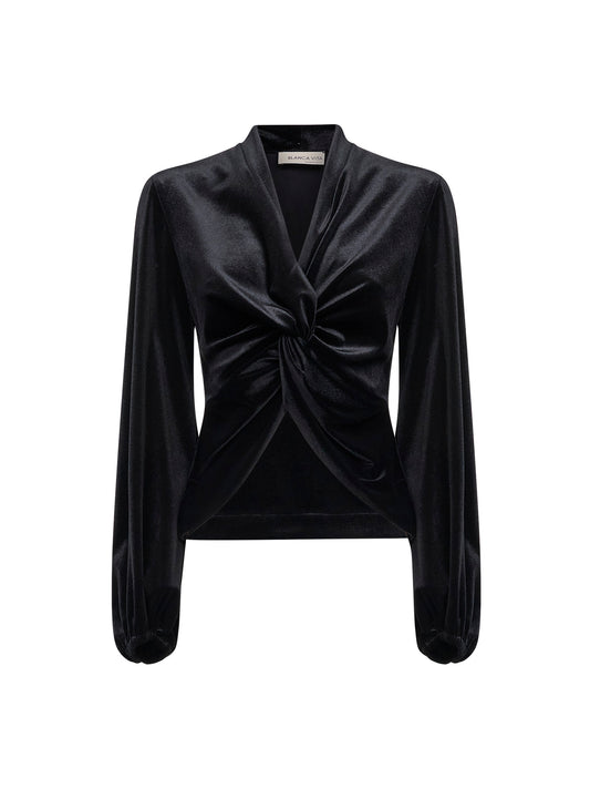 Casacca Berik in velluto stretch nero
