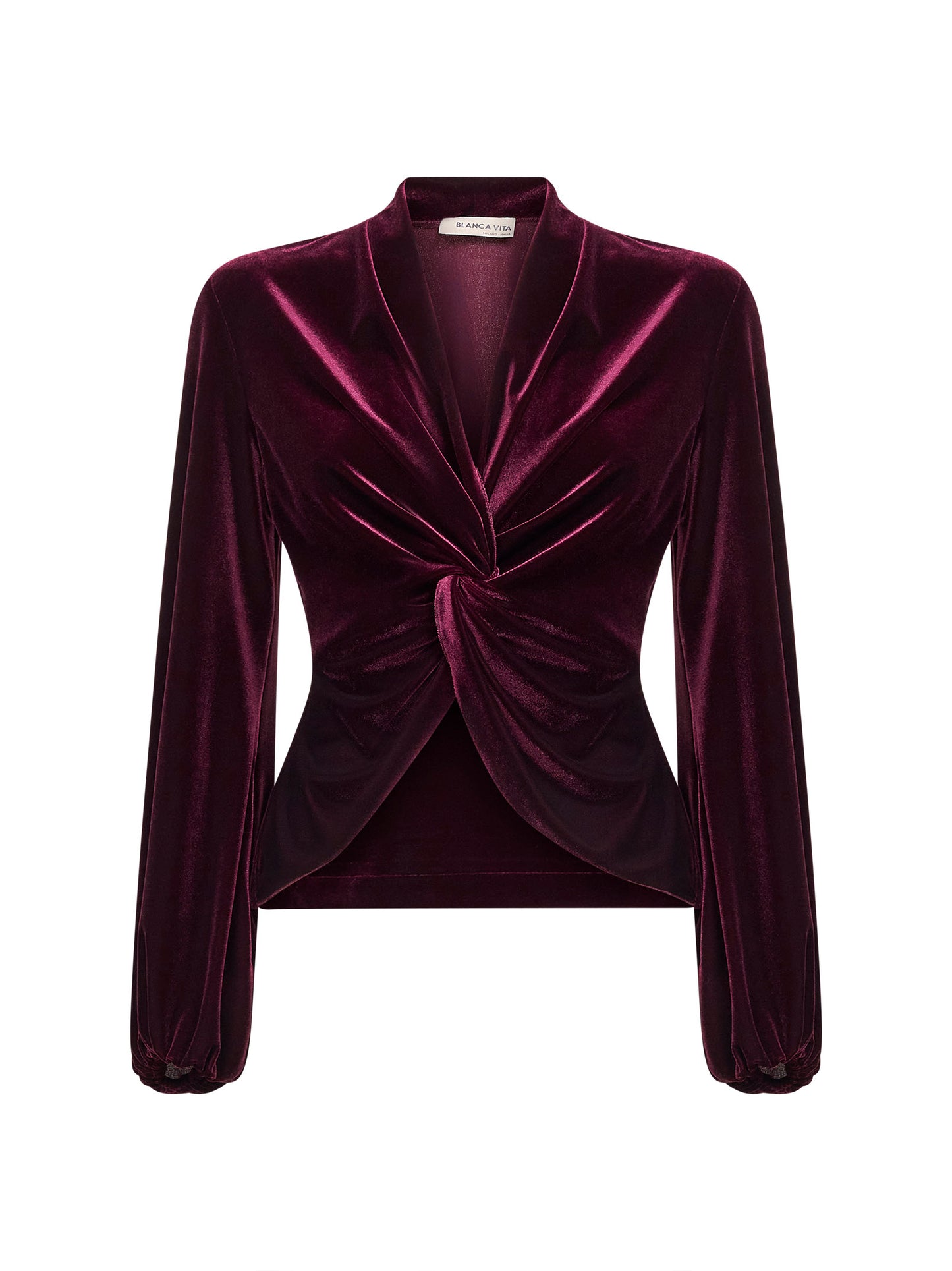 Casacca Berik in velluto stretch bordeaux