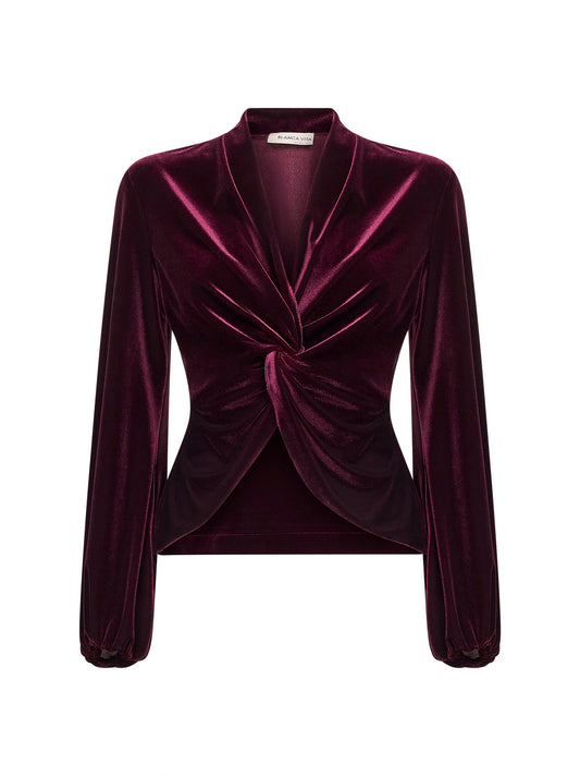 Casacca Berik in velluto stretch bordeaux