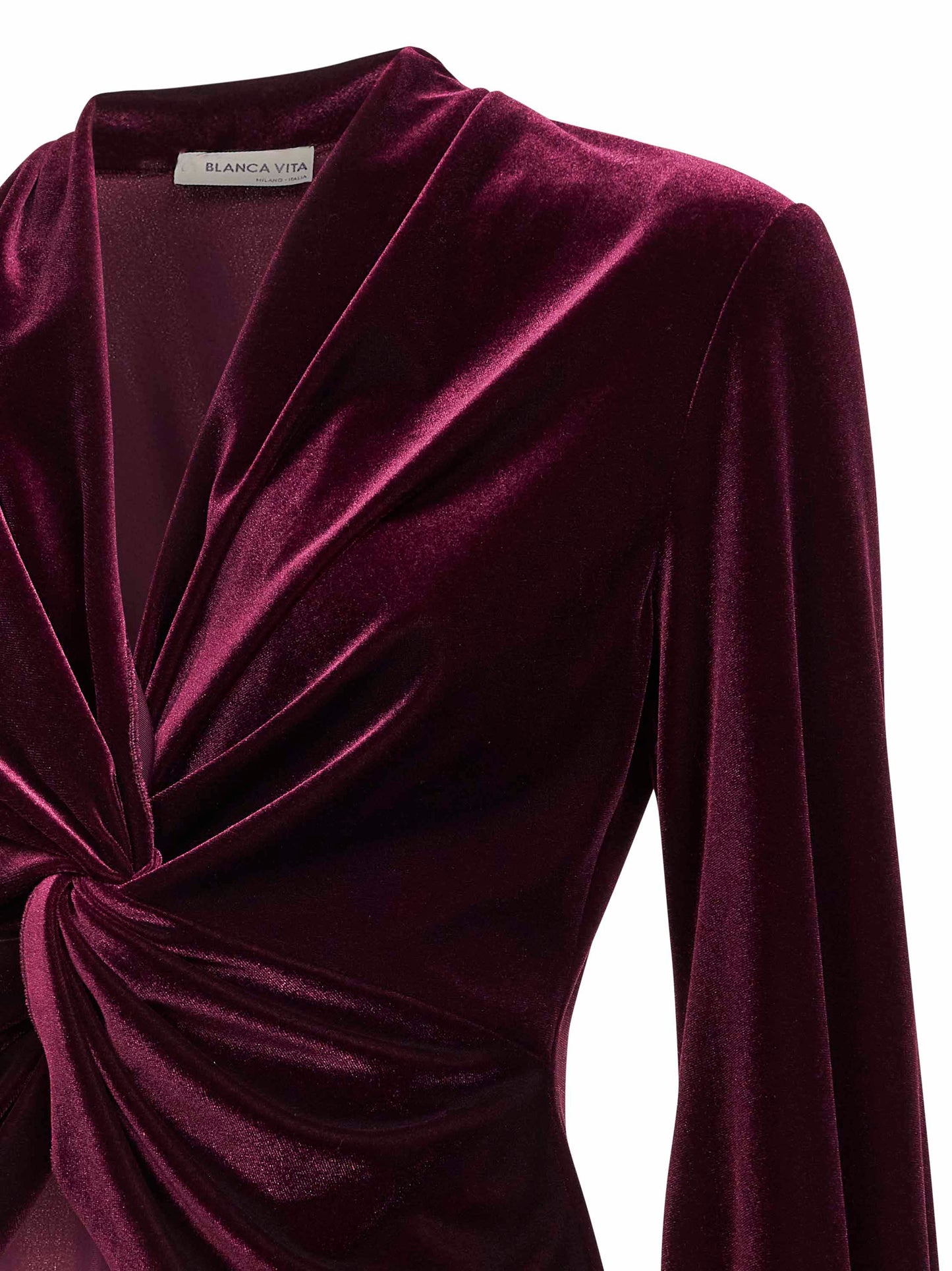 Casacca Berik in velluto stretch bordeaux