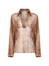 Blusa Bomia in georgette stampa pitone marrone