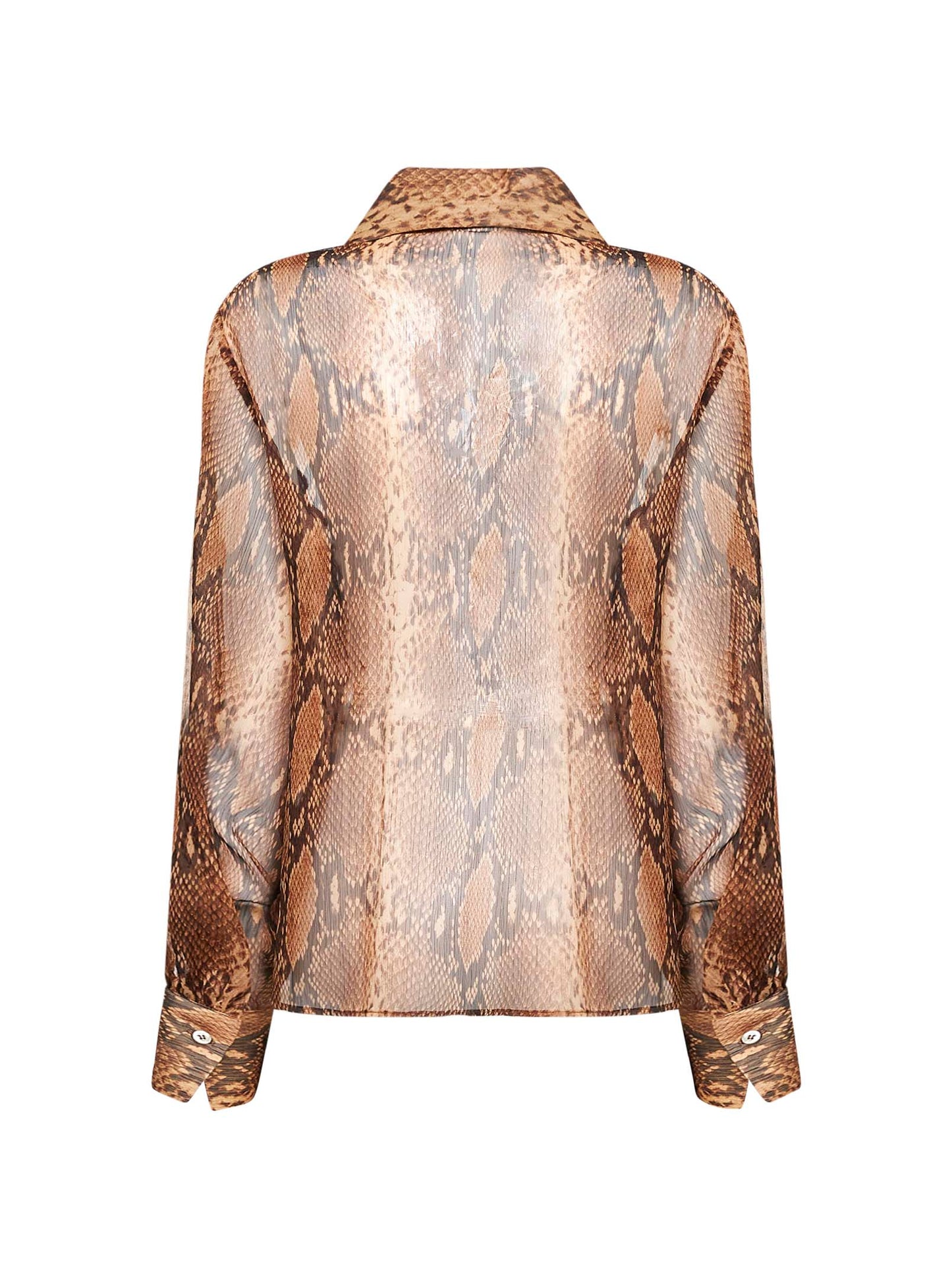 Blusa Bomia in georgette stampa pitone marrone