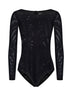 Black stretch tulle Brovallia bodysuit