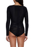 Black stretch tulle Brovallia bodysuit