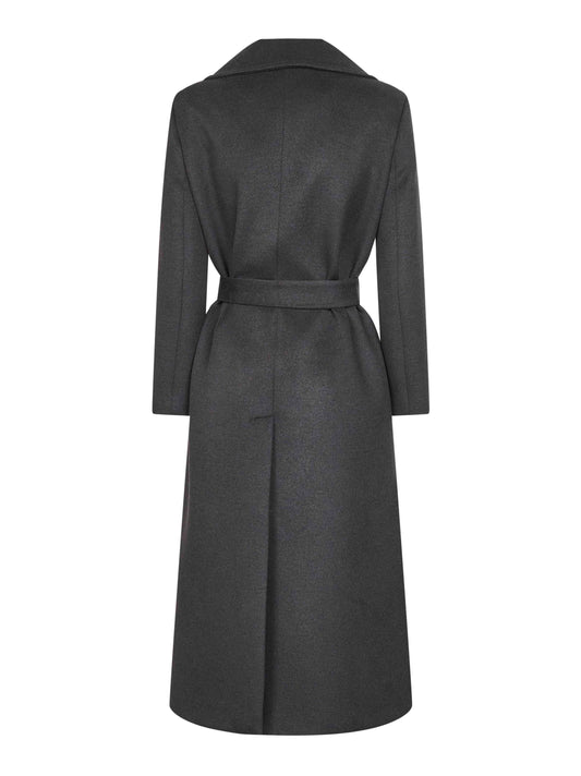 Anthracite wool blend Calistea wrap coat