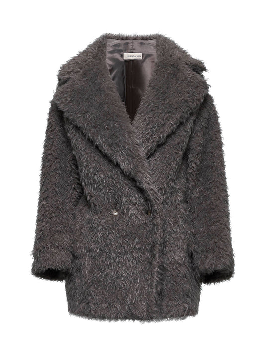Dove grey Chary short teddy coat