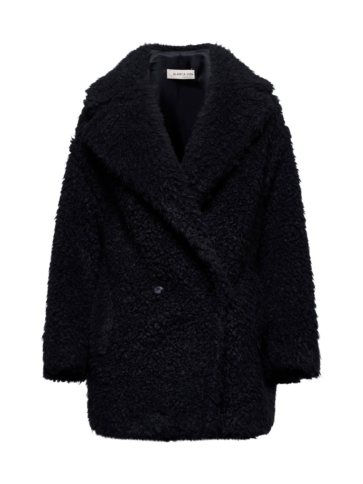 Black Chary short teddy coat