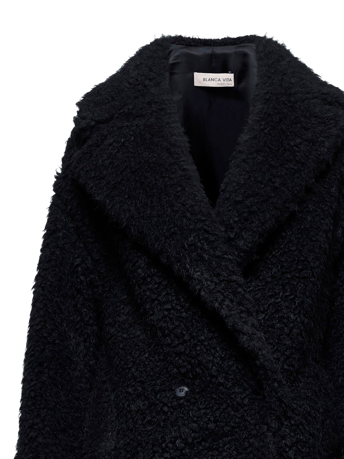 Black Chary short teddy coat
