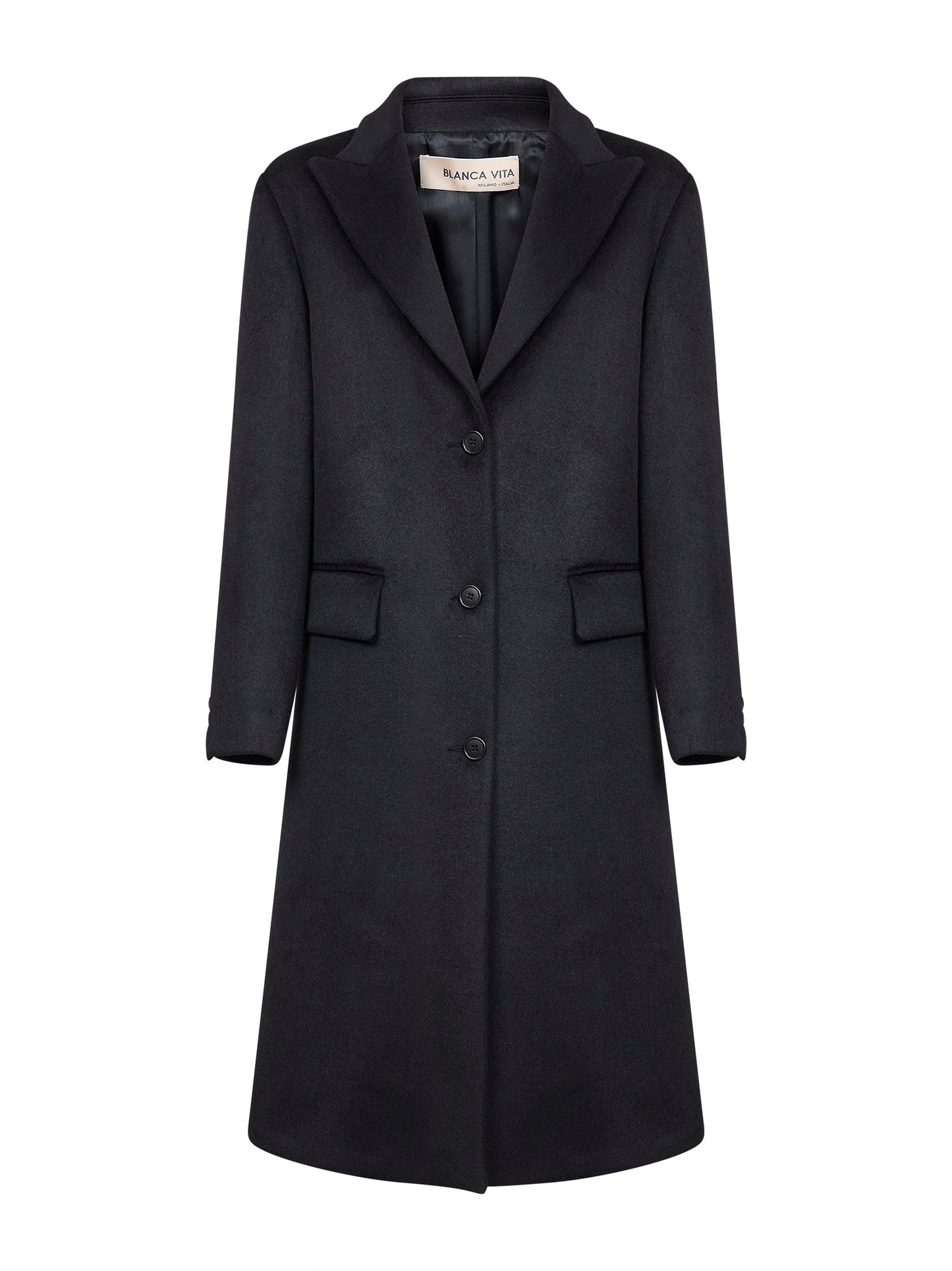 Cappotto monopetto Clojy in misto lana nera