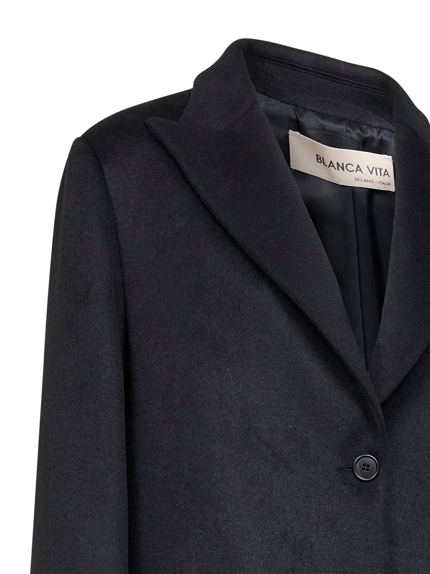 Cappotto monopetto Clojy in misto lana nera