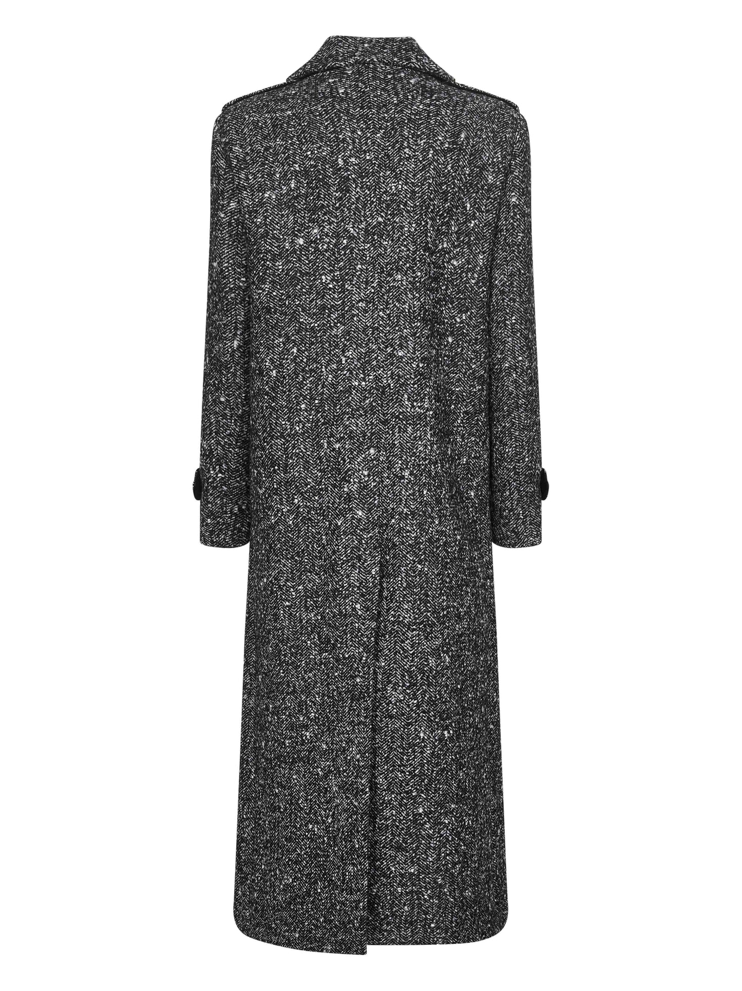 Cappotto doppiopetto Colle in chevron onice