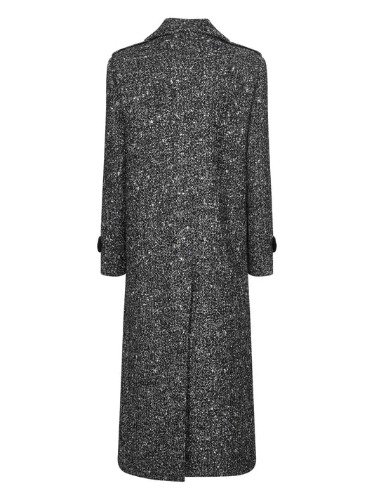 Cappotto doppiopetto Colle in chevron onice