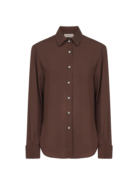Brown crepe Corten shirt
