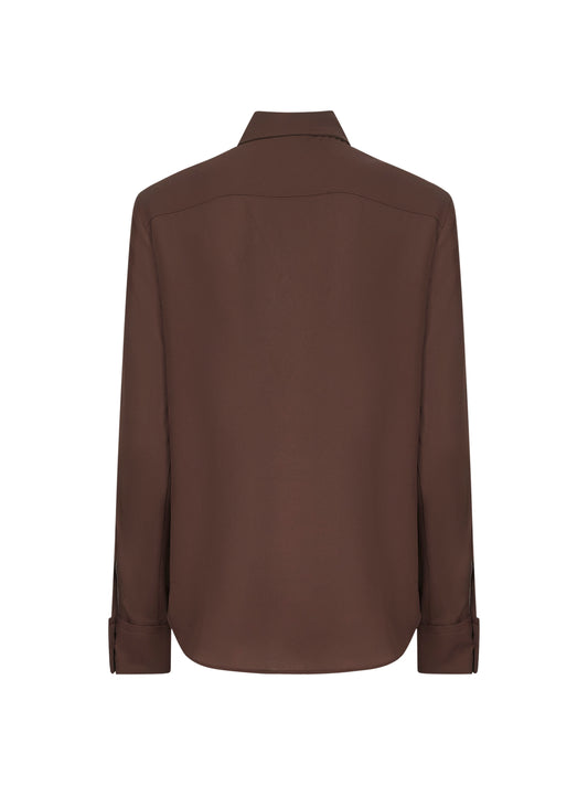 Brown crepe Corten shirt