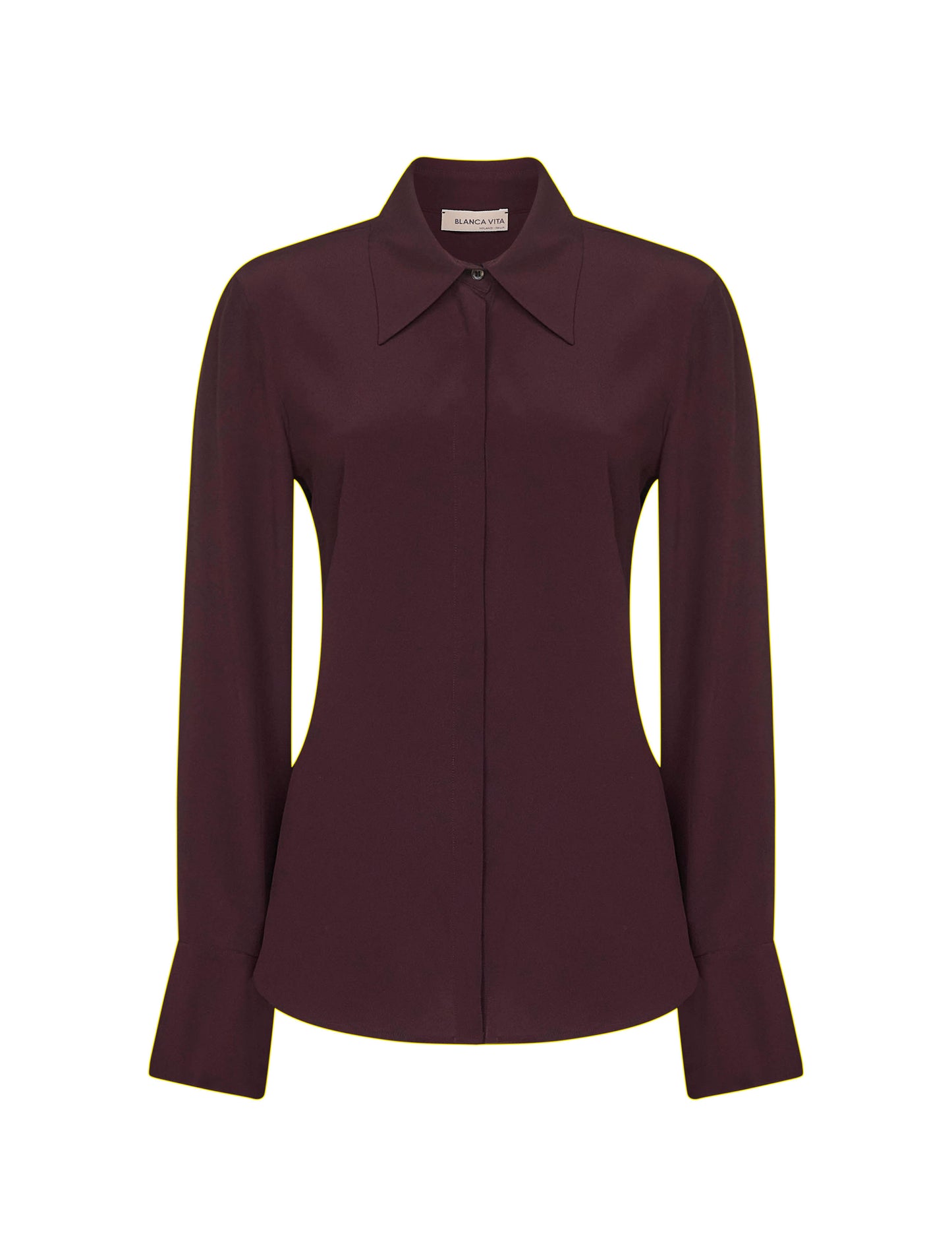 Burgundy silk blend Creta shirt