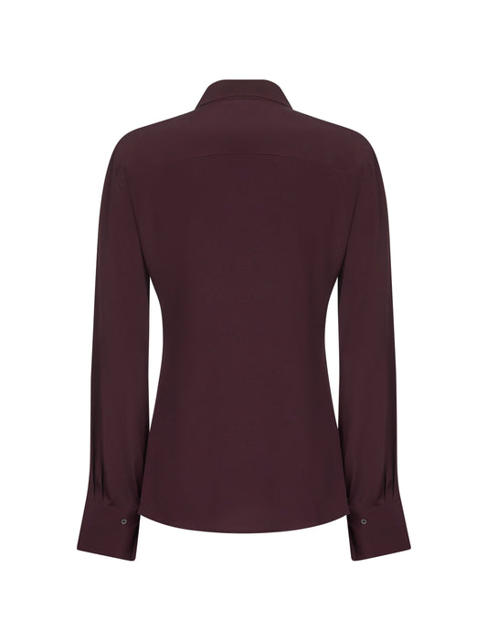 Burgundy silk blend Creta shirt