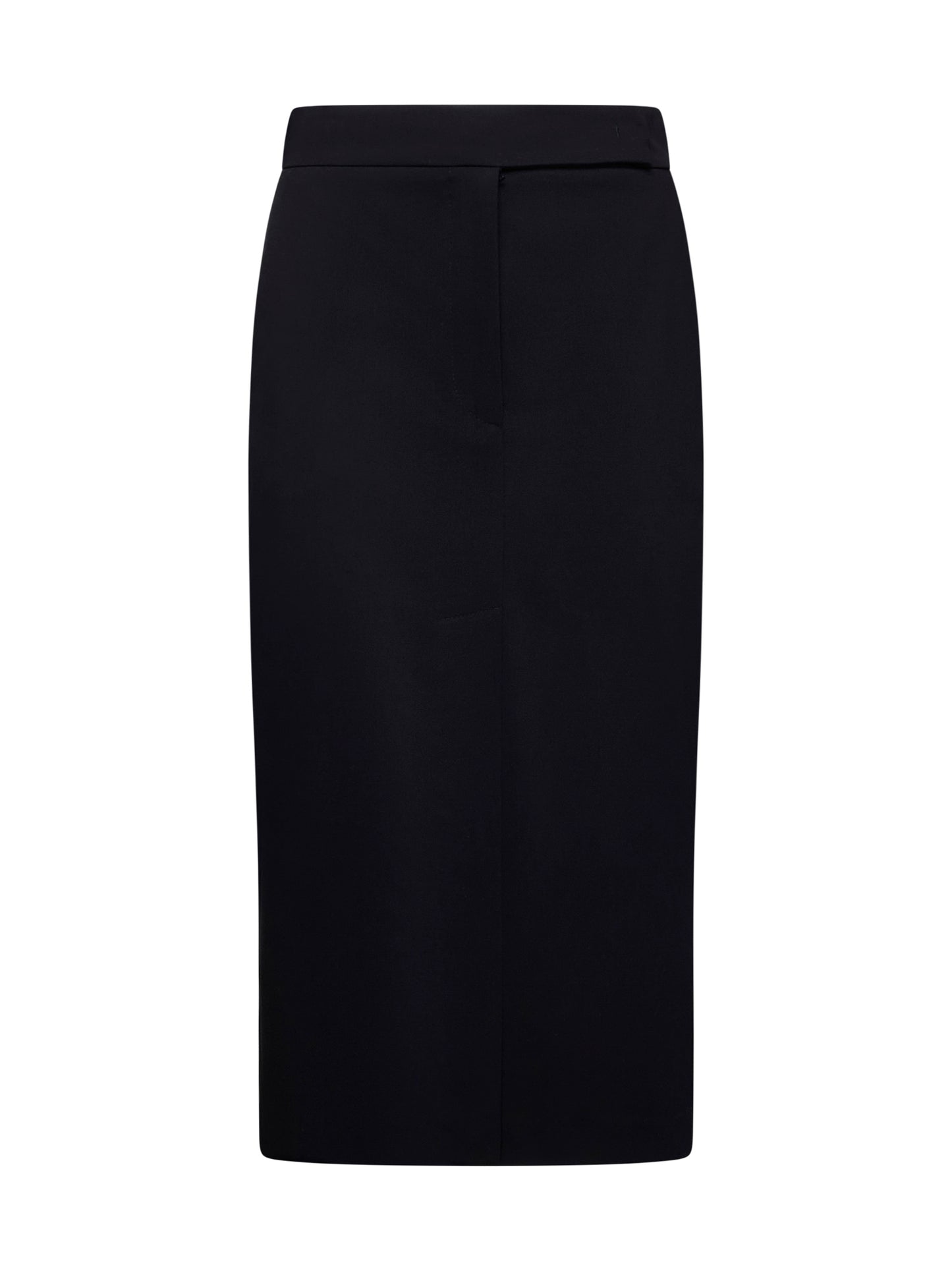 Gonna midi a tubino in gabardina nera