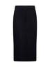 Gonna midi a tubino in gabardina nera