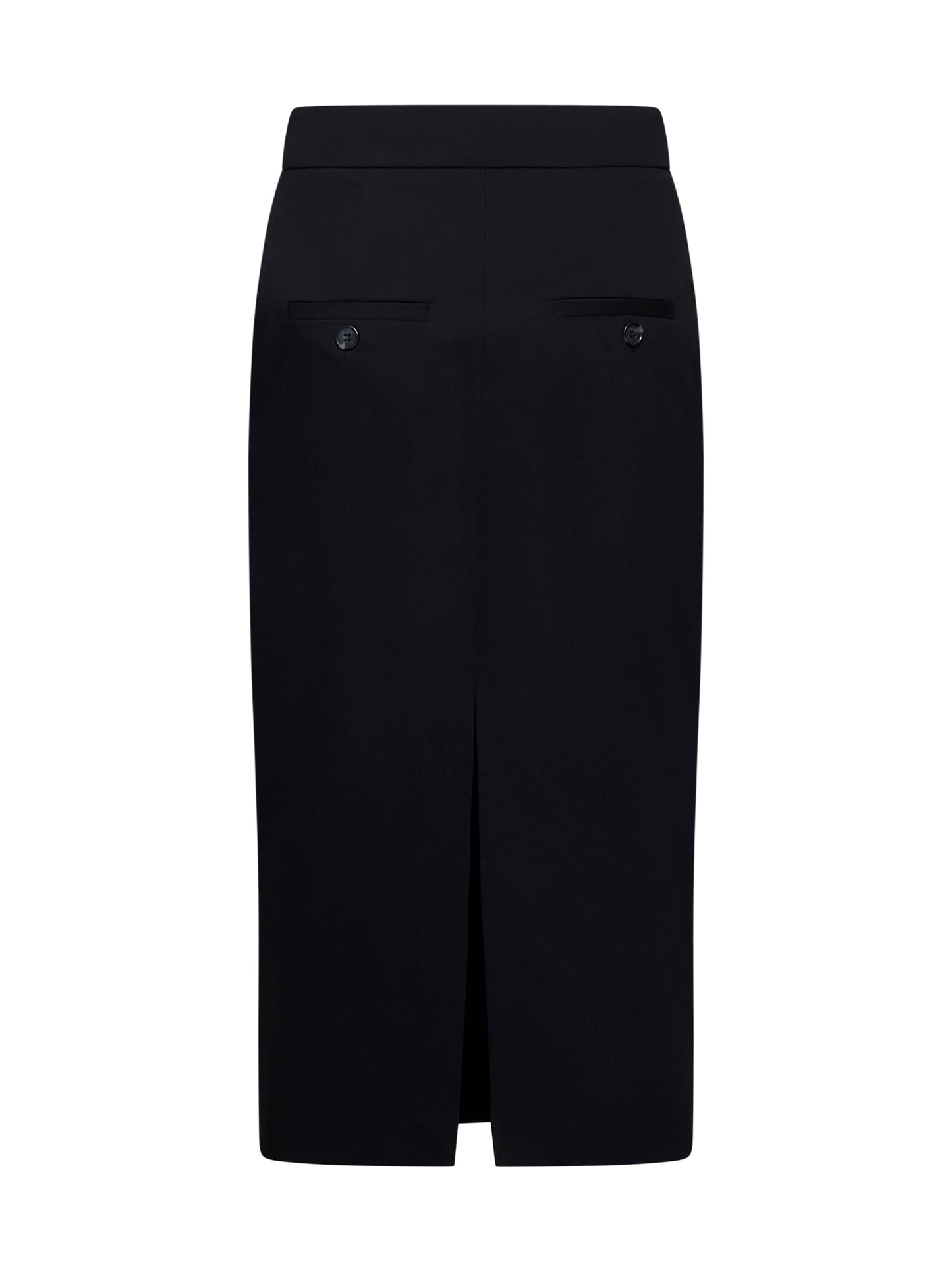 Gonna midi a tubino in gabardina nera