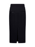 Gonna midi a tubino in gabardina nera