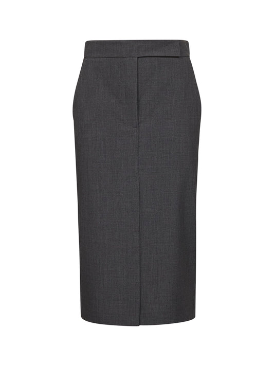 Anthracite stretch cady Galizia midi pencil skirt