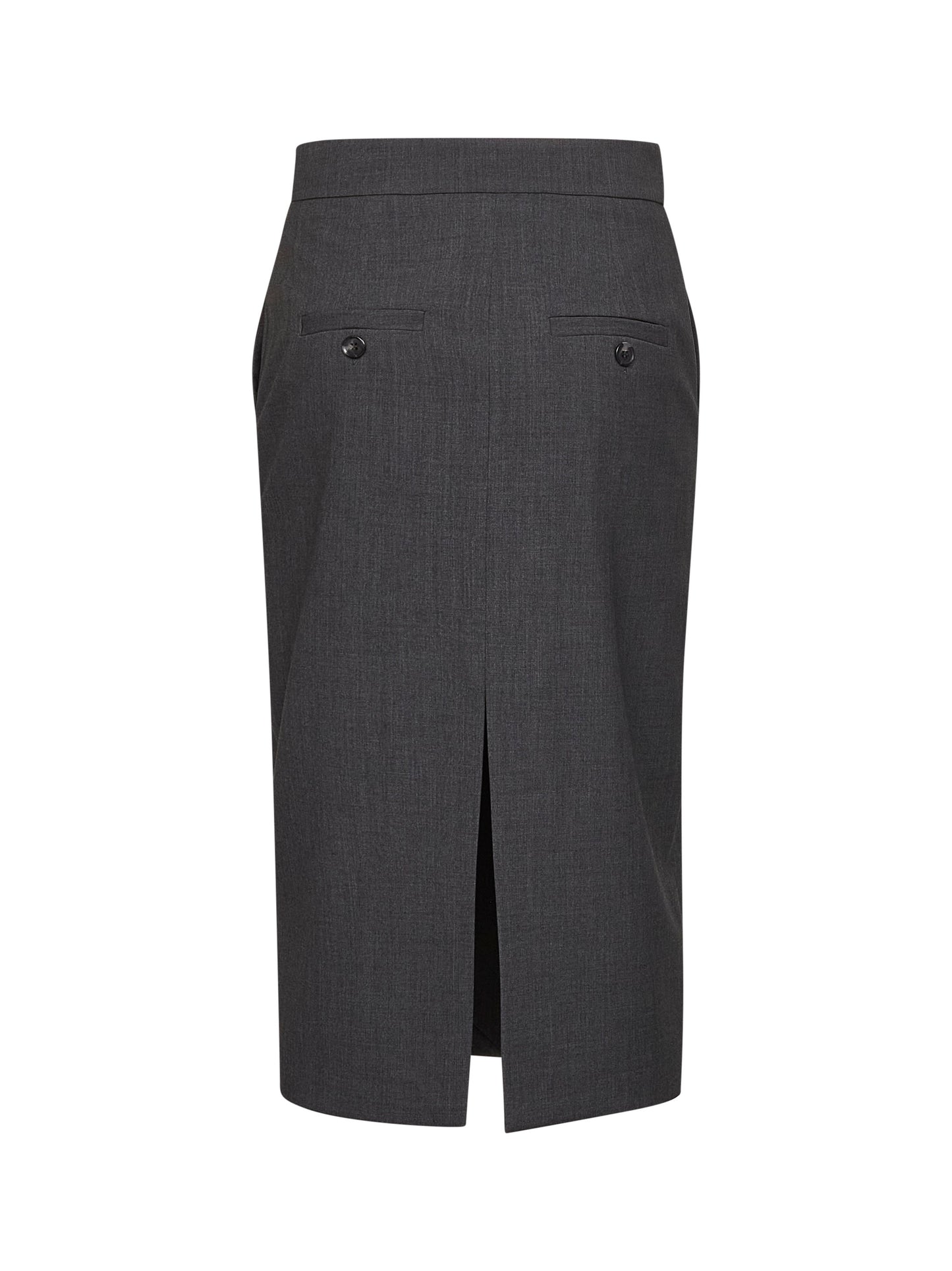 Anthracite stretch cady Galizia midi pencil skirt