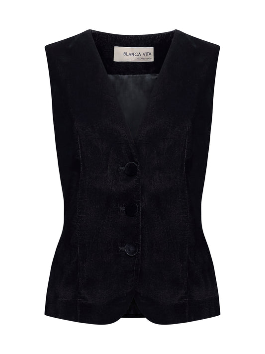 Gilet Galky in velluto grigio