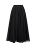 Gonna lunga ampia Gerby in tulle onice