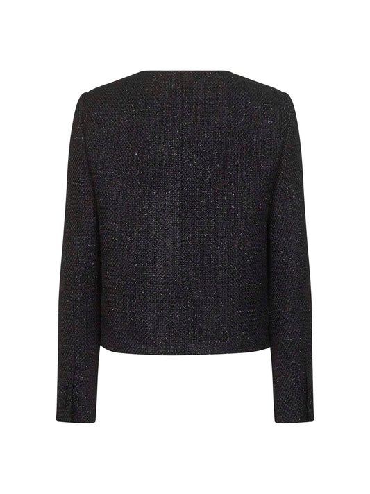 Onyx lamé bouclé Glinda jacket