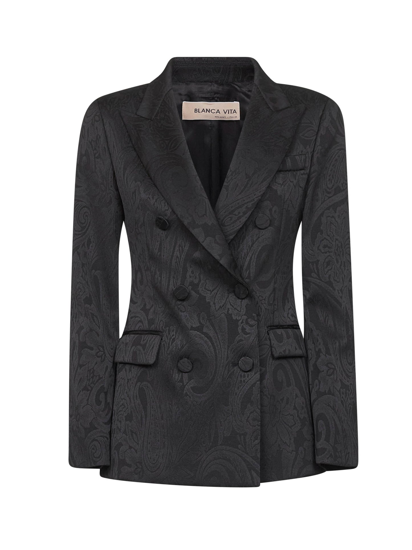 Onyx jacquard satin Godezia blazer