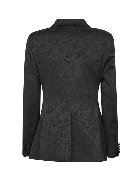 Onyx jacquard satin Godezia blazer