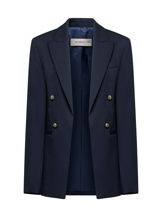 Blue gabardine Gorizia blazer