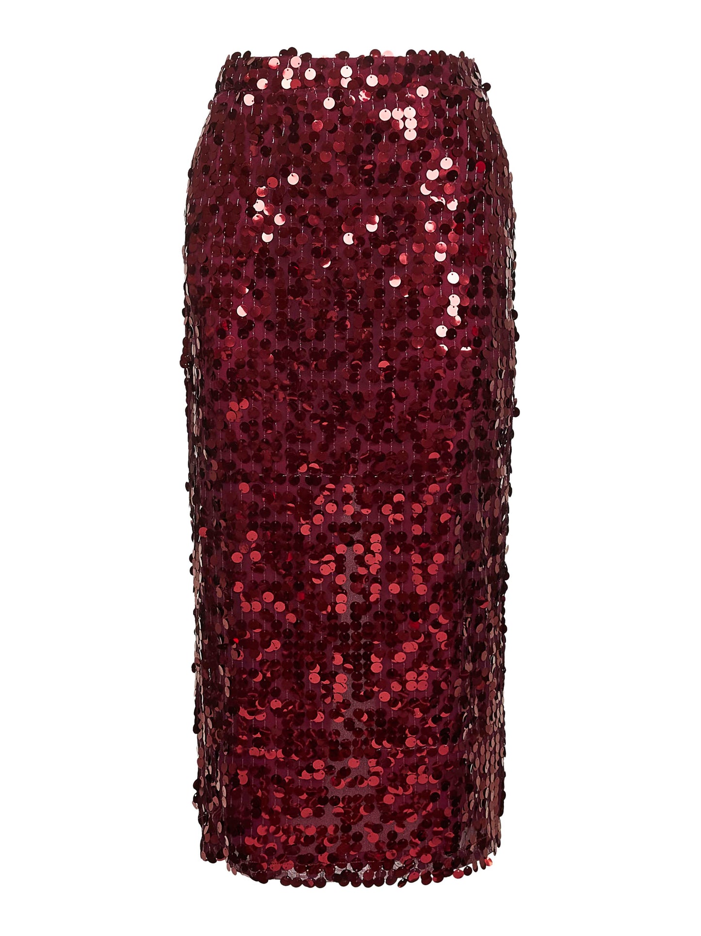 Gonna midi a matita Gralis in paillettes bordeaux