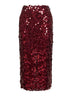 Gonna midi a matita Gralis in paillettes bordeaux