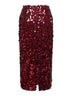 Gonna midi a matita Gralis in paillettes bordeaux