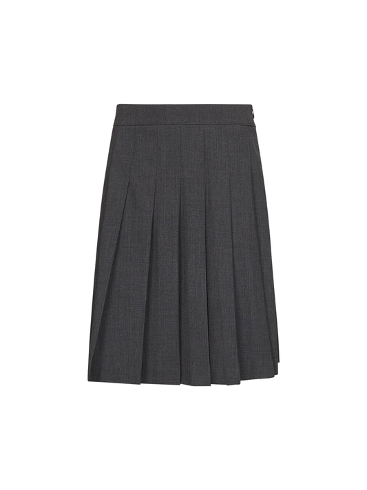 Anthracite stretch canvas Gymbe pleated skirt