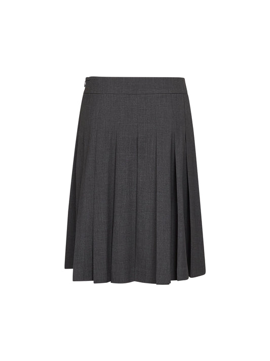 Anthracite stretch canvas Gymbe pleated skirt