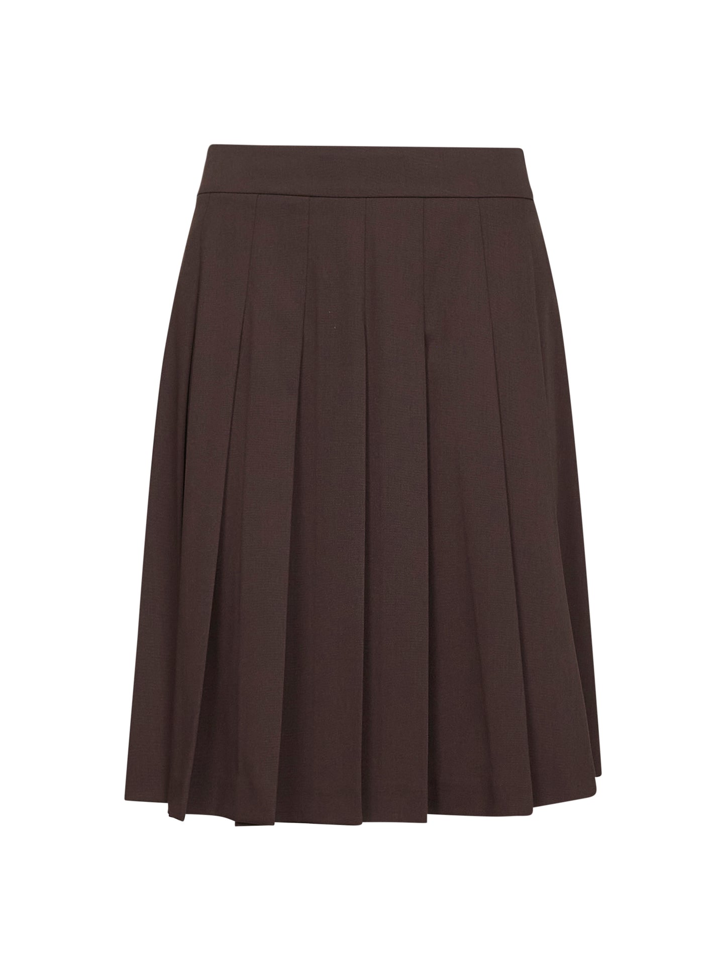 Gonna a pieghe Gymbe in tela stretch marrone