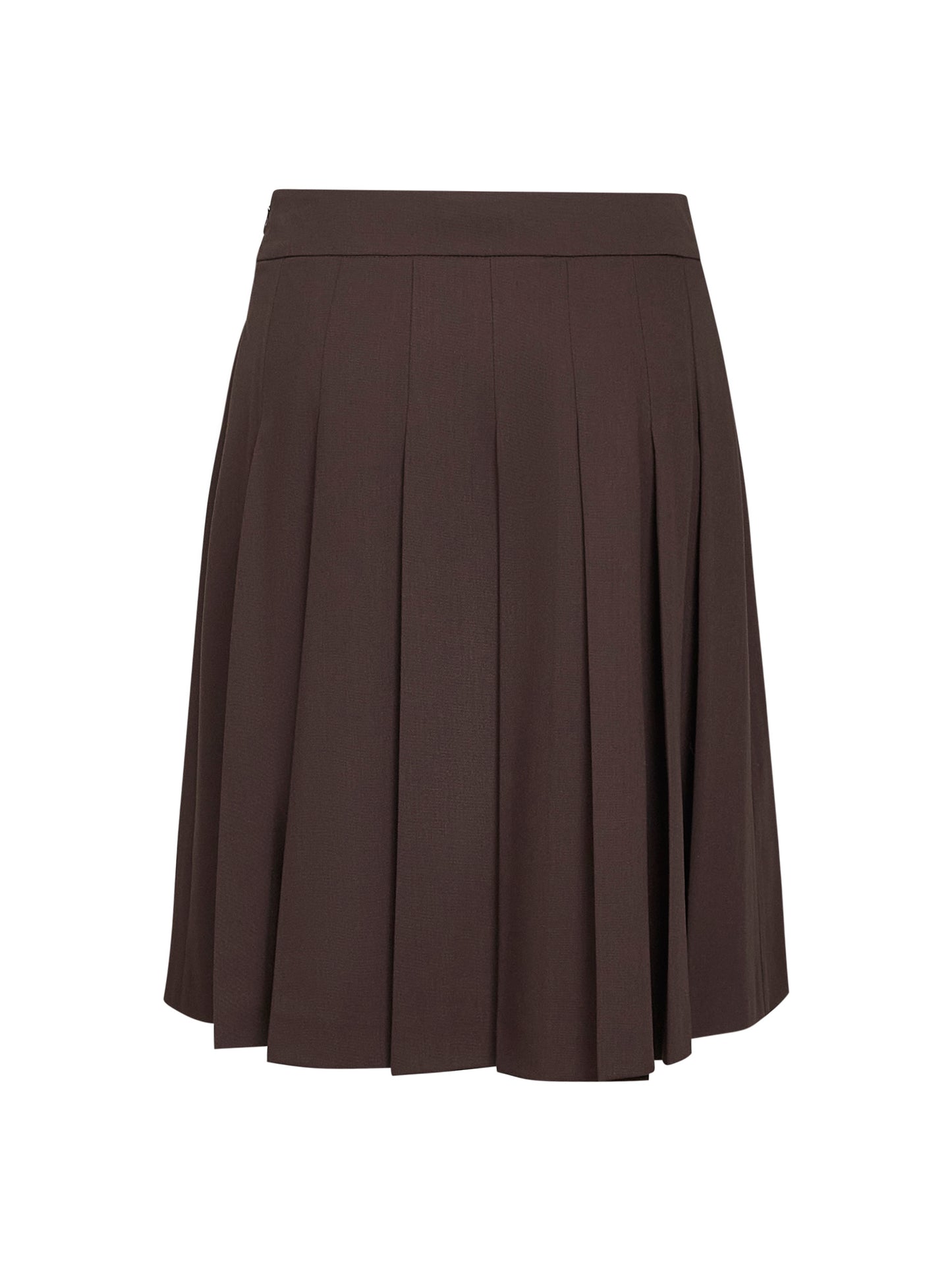 Gonna a pieghe Gymbe in tela stretch marrone