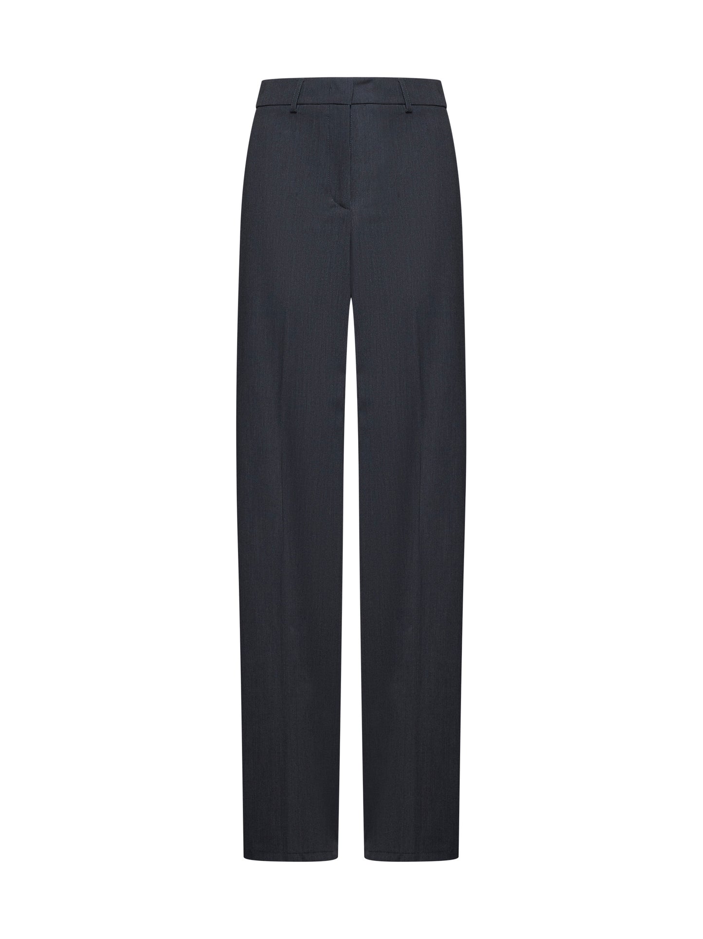 Melange grey gabardine Pleio palazzo trousers