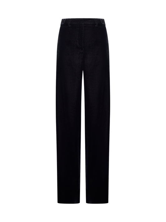 Pantaloni palazzo Pleio in gabardina grigia