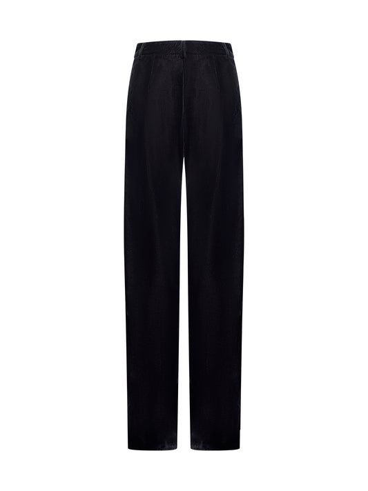 Pantaloni palazzo Pleio in gabardina grigia