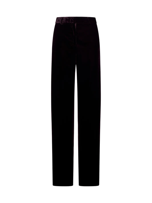 Pantaloni palazzo Pleio in gabardina bordeaux