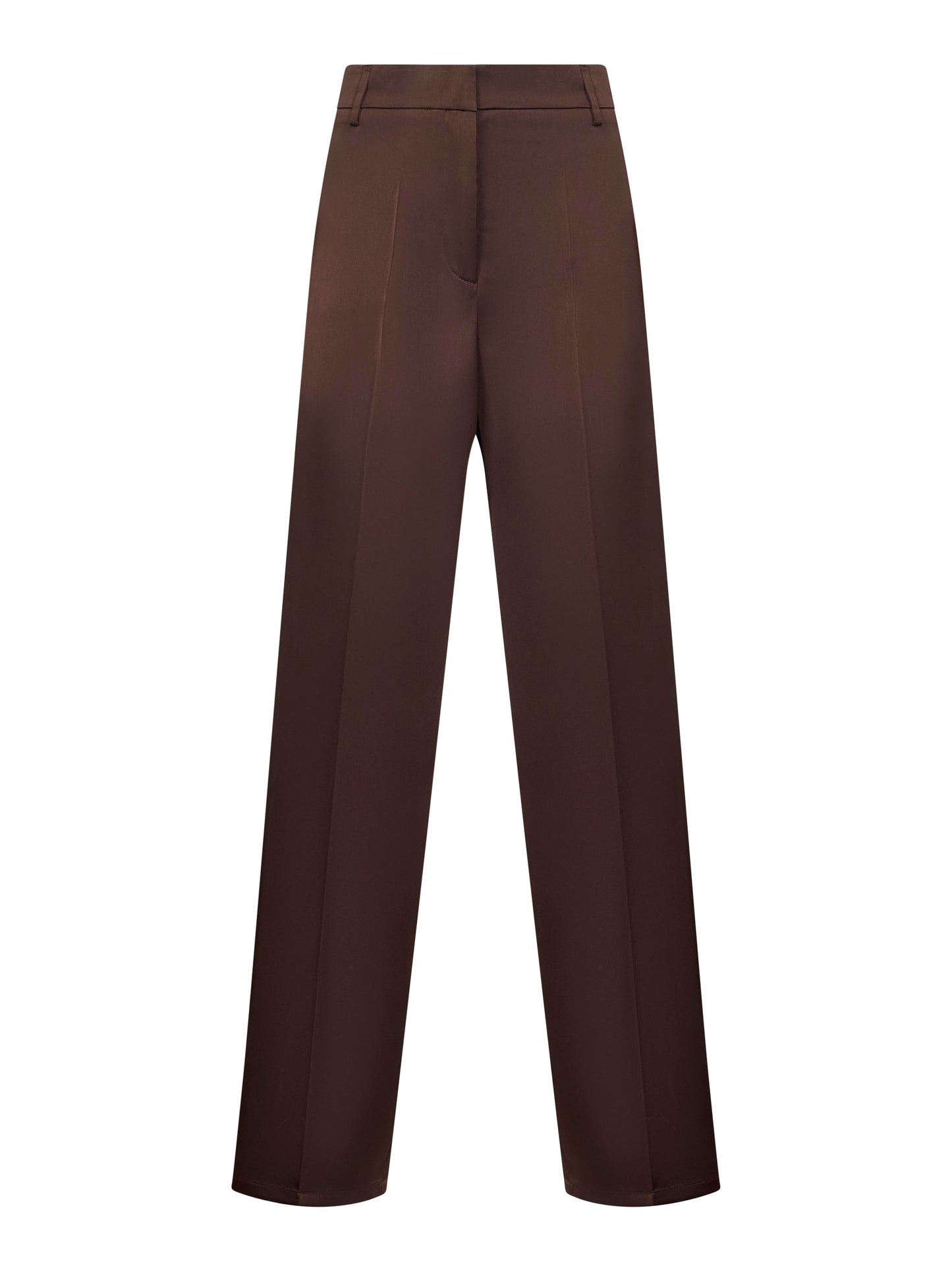 Coffee satin Plettro palazzo trousers