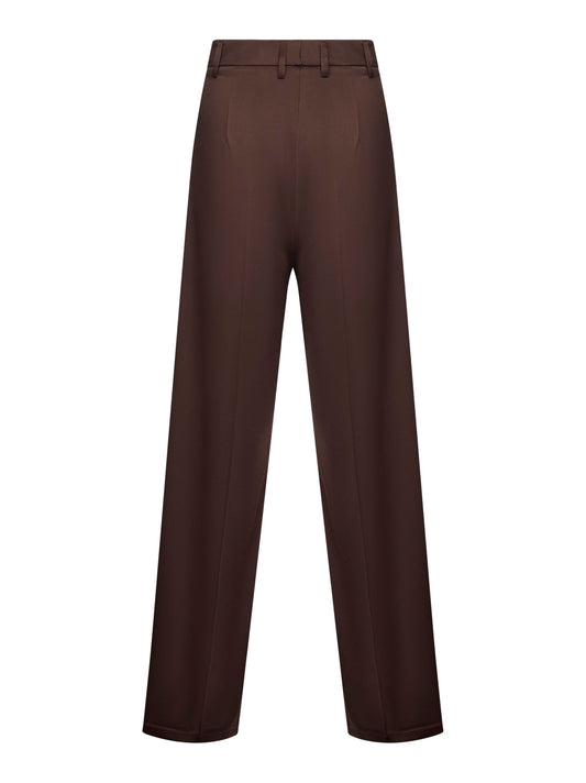 Coffee satin Plettro palazzo trousers