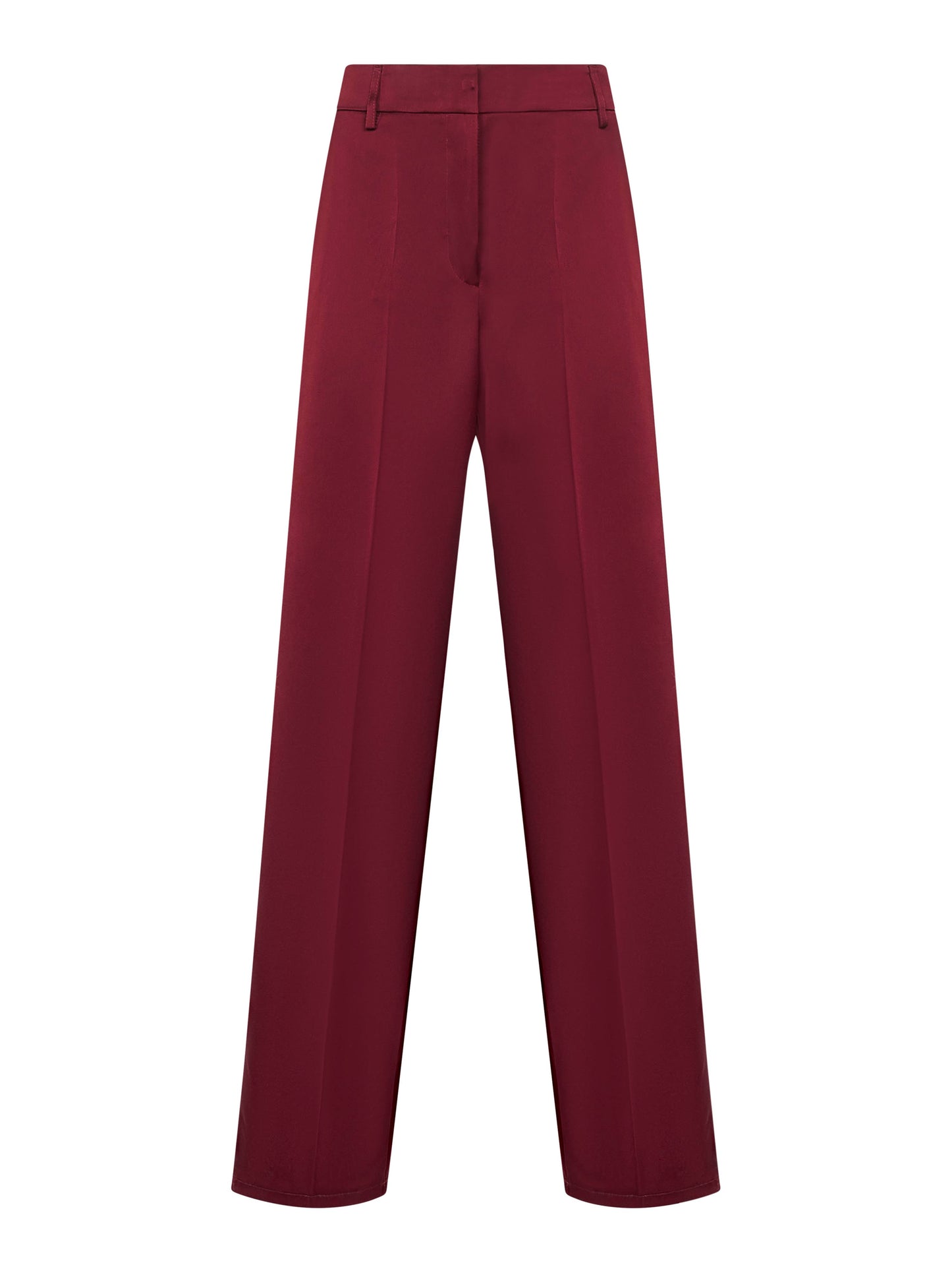 Burgundy satin Plettro palazzo trousers