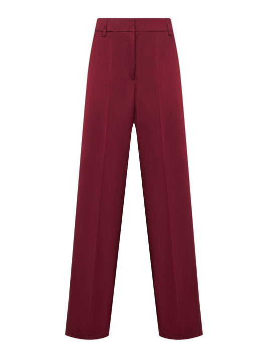 Burgundy satin Plettro palazzo trousers