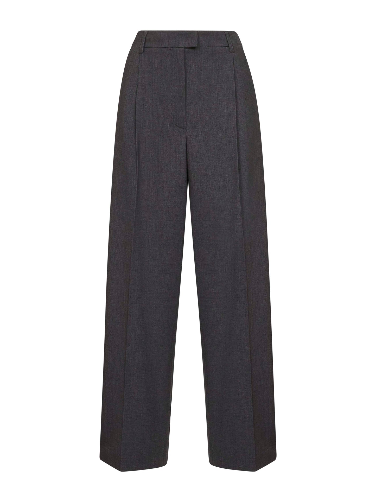 Anthracite stretch canvas Pulsa one-pleat trousers