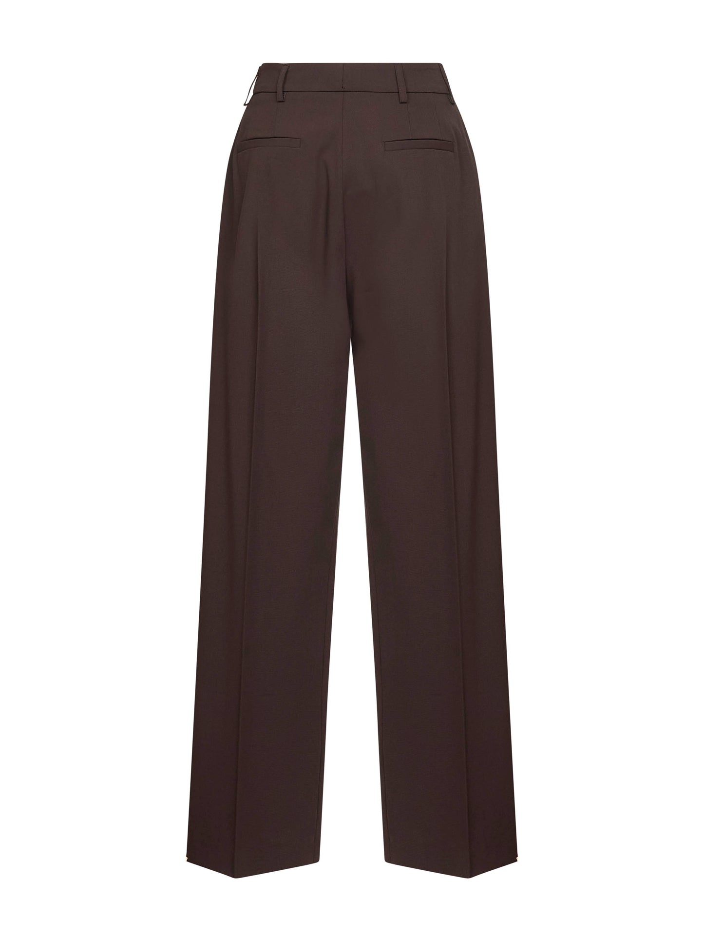 Brown stretch canvas Pulsa one-pleat trousers