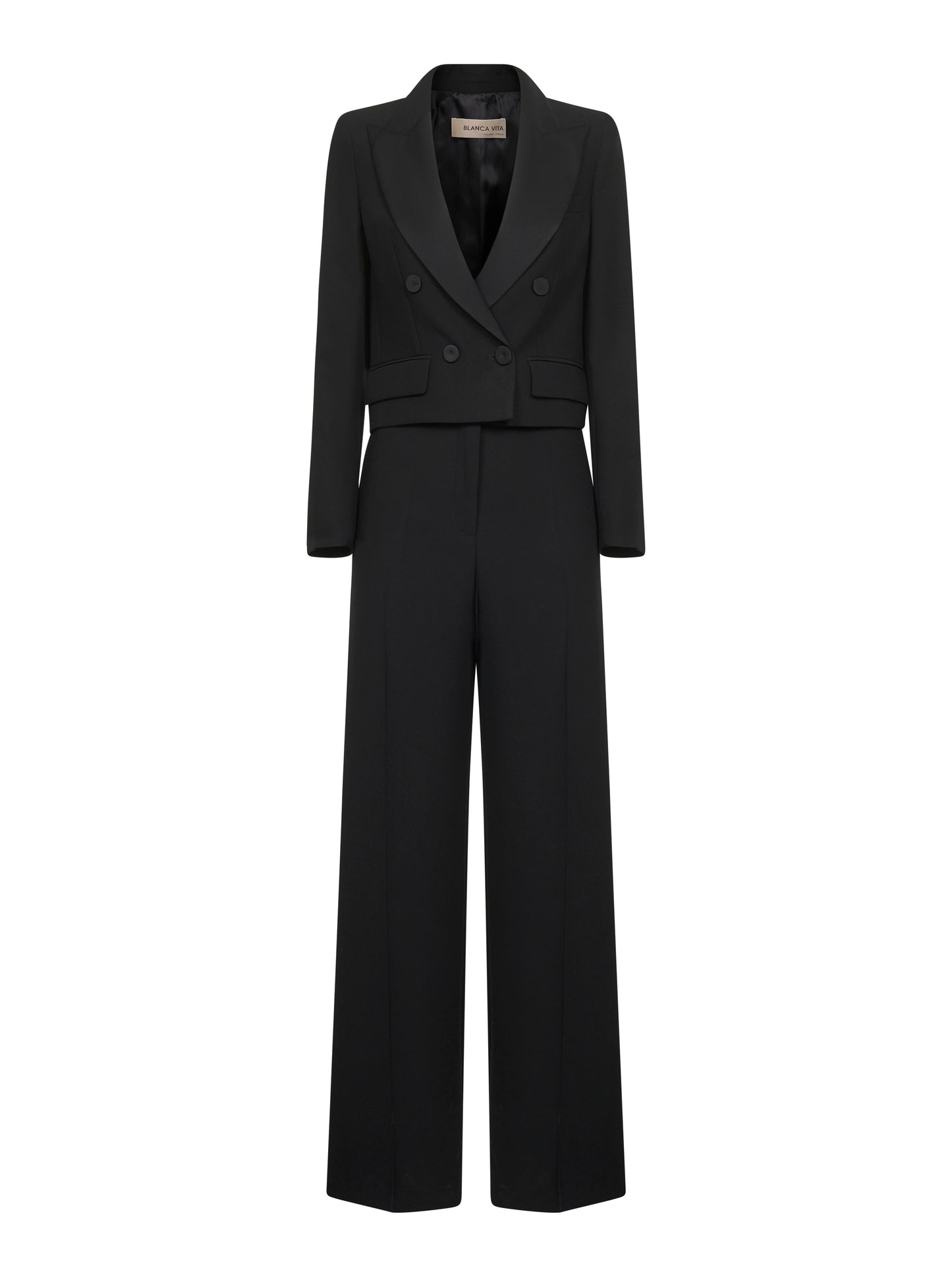 Onyx crepe tuxedo suit